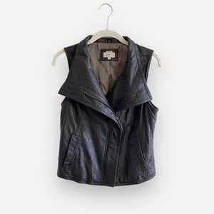 Women's June Y2k Brown Leather Vest S
